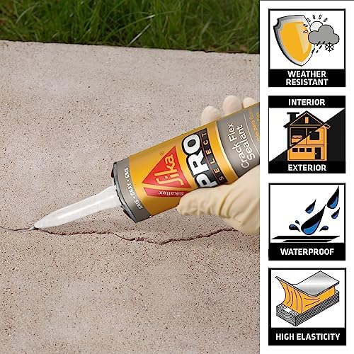 Sikaflex Self Leveling Sealant, Gray, polyurethane with an accelerated curing capacity & flex Crack Flex Sealant, Gray, High performance, textured polyurethane sealant, self-leveling