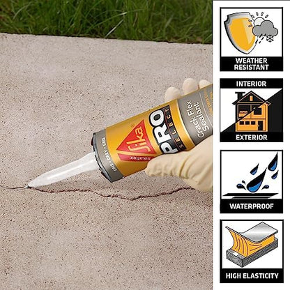 Sikaflex Self Leveling Sealant, Gray, polyurethane with an accelerated curing capacity & flex Crack Flex Sealant, Gray, High performance, textured polyurethane sealant, self-leveling