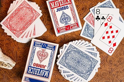 Maverick Playing Cards, Standard Index, Red and Blue, 48 Pack