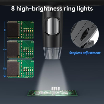 Microscope-LCD Digital Coin Microscope 500x, Coin Magnifier with 8 Adjustable LED Lights, PC View Compatible with Windows/MacBook,7 Inch