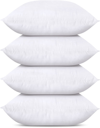 Utopia Bedding Throw Pillows (Set of 4, White), 14 x 14 Inches Pillows for Sofa, Bed and Couch Decorative Stuffer Pillow