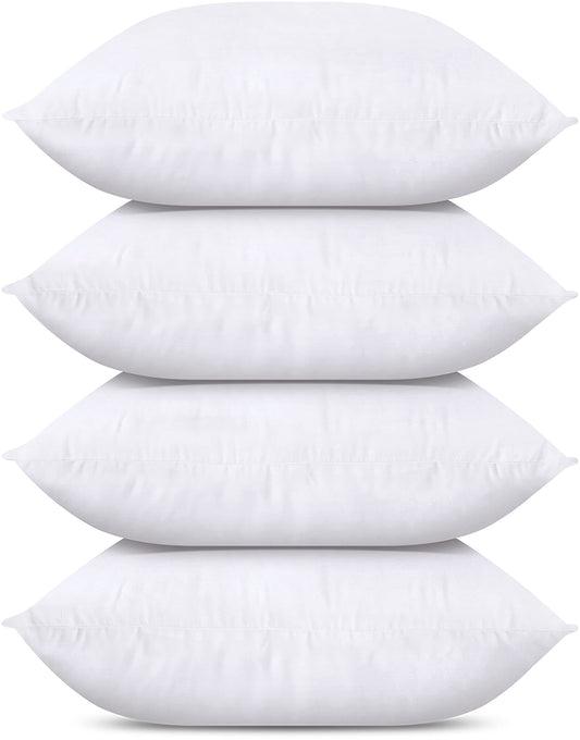 Utopia Bedding Throw Pillows (Set of 4, White), 14 x 14 Inches Pillows for Sofa, Bed and Couch Decorative Stuffer Pillow