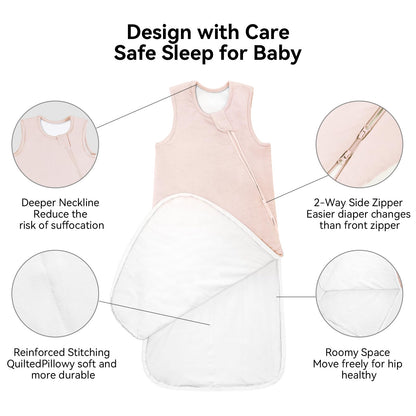 BubblePanda Rayon Made from Bamboo Sleep Sack 0-6 Months 0.5 Tog Soft Newborn Sleep Sack 3-6 Months for Infant Babies 2-Way Zipper Wearable Blanket Baby 0-3 Months