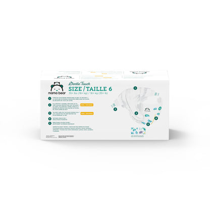 Amazon Brand - Mama Bear Gentle Touch Diapers, Size 6, 108 Count (4 packs of 27)