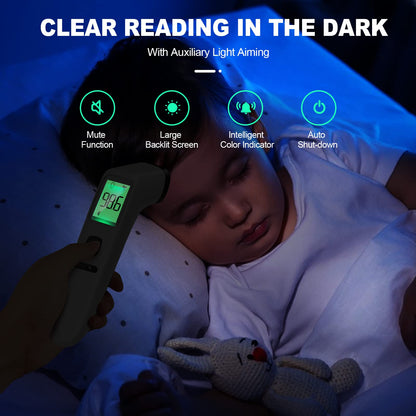 No-Touch Thermometer for Adults and Kids, Digital Accurate Baby Thermometer with Fever Alarm, 1 Second Fast Result, Easy to use, 2 in 1 Mode