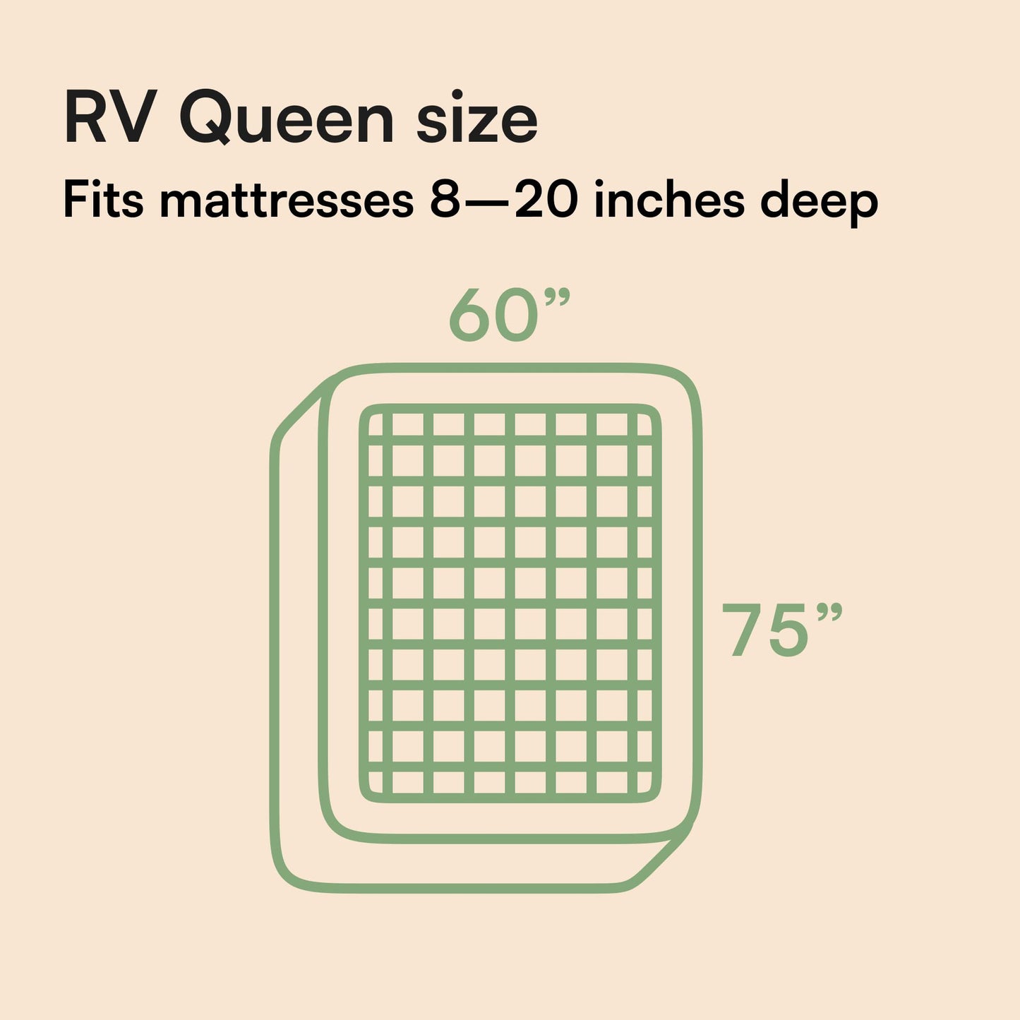 Ultra Soft Queen RV Size Mattress Topper - Viscose Made from Bamboo Pillow Top Mattress Pad for Back Pain Relief - Naturally Cooling for Hot Sleepers, Green