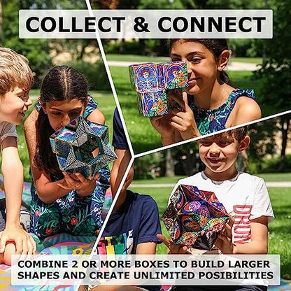 SHASHIBO Shape Shifting Box - STEM Magnetic Fidget Cube that Transforms Into Over 70 Shapes, Download Fun in Motion Toys Mobile App (Confetti)