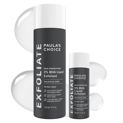 Paula's Choice SKIN PERFECTING 2% BHA Liquid Salicylic Acid Exfoliant-Facial Exfoliant for Enlarged Pores, Wrinkles & Fine Lines, Suitable for Blackhead-Prone Skin, Fragrance-Free