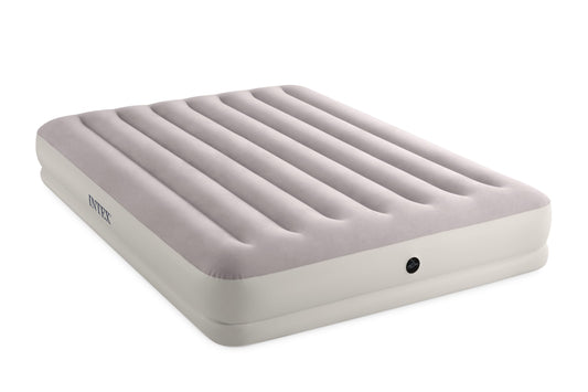 Intex 64179E Dura-Beam Standard Prestige Mid-Rise Air Mattress: Fiber-Tech - Queen Size - Quickfill USB Air Pump - 12in Bed Height - 600lb Weight Capacity