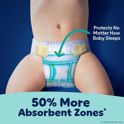 Pampers Overnight Diapers - Swaddlers Overnights - Size 3, 66 Count, Disposable Baby Diaper, Night Time Leak and Skin Protection