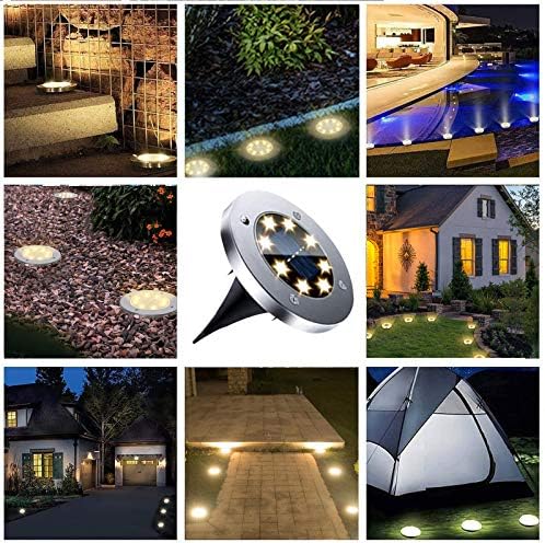 Solar Ground Lights, Waterproof Solar Garden Lights, Upgraded Outdoor Garden Waterproof Bright in-Ground Light, Landscape Lighting for Pathway,Yard,Deck,Lawn,Patio,Walkway (12 Pack Warm Light)
