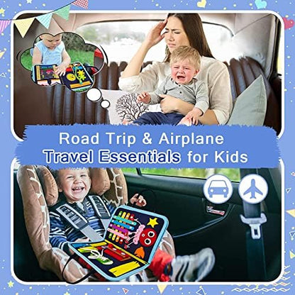 Gojmzo Busy Board Montessori Toys for Toddler Boys & Girls Gifts, Sensory Toys for Toddlers, Educational Travel Preschool Activities Learning Alphabet Count Fine Motor Skills