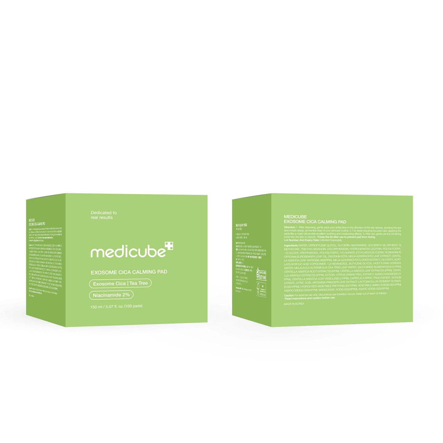medicube Exosome CICA Tea Tree Calming Toner Pads for Sensitive Skin with Centella Asiatica Help Reduce Redness & breakouts. Low-irritating & Hydrating Daily Care, Korean Skincare, Vegan (100 Pads)
