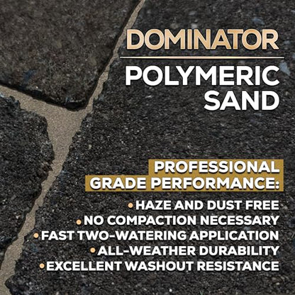 10 Pound Gray Beige DOMINATOR Polymeric Sand with Revolutionary Ceramic Flex Technology for Stabilizing Paver Joints/Gaps, 1/8” up to 4”, Professional Grade Results