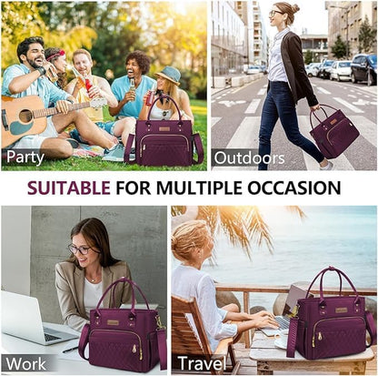 MIYCOO Lunch Bag Lunch Box Women - Leakproof Insulated Lunch Cooler Bag for Women - Large Lunch Tote Bags Adults, Purple