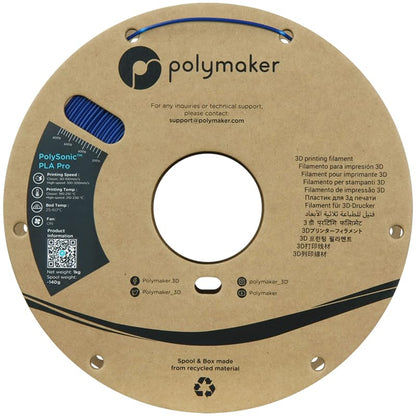 Polymaker PLA PRO Filament 1.75mm 1kg, Tough & High Rigidity Blue 3D Printing Filament, PolyLite PLA PRO 3D Printer Filament 1.75mm, Print with Most 3D Printers