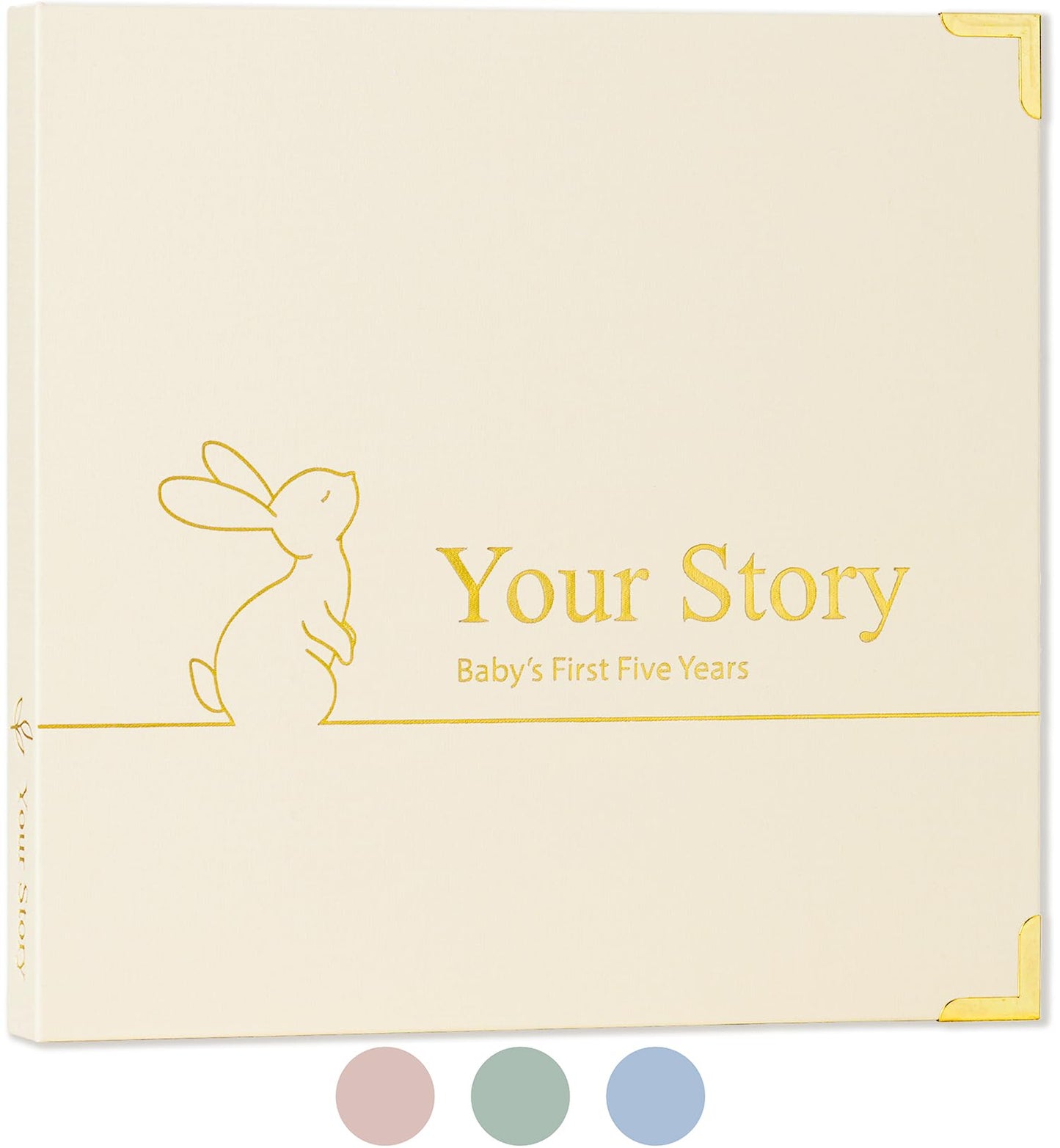 Baby Book Keepsake Boy or Girl Timeless Baby Memory Book First 5 Years for Baby Shower Gender Neutral Baby Scrapbook New Mom Gift Baby Journal from Birth to Age 5 Milestone Book Beige
