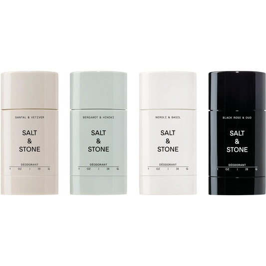 SALT & STONE Aluminum Free Deodorant | Extra Strength 48 Hour Protection for Women & Men | Made with Seaweed Extracts, Shea Butter & Prebiotics (Mini Deodorant Discovery Set)