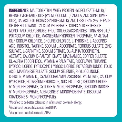 Pepticate Baby Formula, Hypoallergenic Powdered Infant Formula for Cow Milk Allergy, with Omega 3 DHA, ARA, Iron & Prebiotics, 13.2oz (Pack of 4)