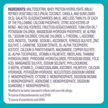 Pepticate Baby Formula, Hypoallergenic Powdered Infant Formula for Cow Milk Allergy, with Omega 3 DHA, ARA, Iron & Prebiotics, 13.2oz (Pack of 4)