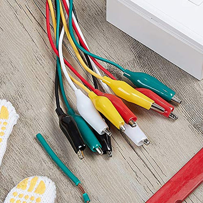 WGGE WG-026 10 Pieces and 5 Colors Test Lead Set & Alligator Clips,20.5 inches / 22 AWG Wire (5 Pack)