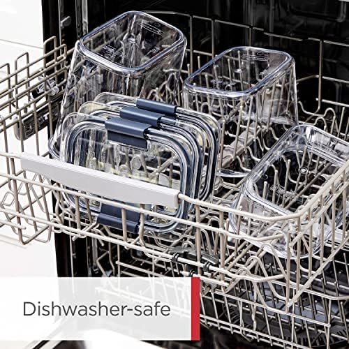 Rubbermaid Brilliance BPA-Free Food Storage Containers with Lids Airtight Kitchen and Pantry Organization Set Includes 3 Containers and Scoops Clear 16 cups