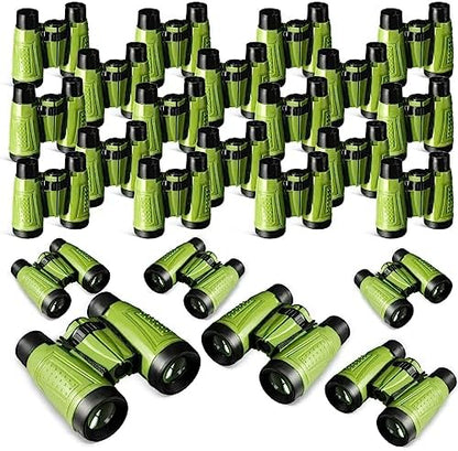 Libima 24 Pcs Binoculars for Kids Educational Compact Kids Binoculars with Neck String Toddler Telescope for Boys Girls Learning Bird Watching Camping Hiking Travel Safaris Birthday Gifts(Green)