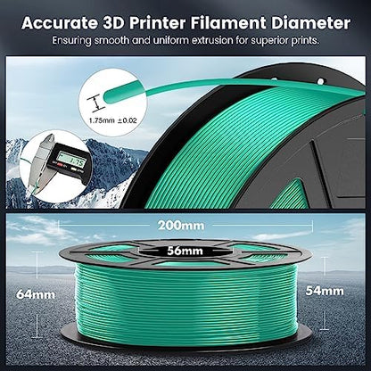 SUNLU 3D Printer Filament - 1.75mm PLA, Dimensional Accuracy +/- 0.02mm, Fits Most FDM 3D Printers, 1kg Spool (2.2lbs), Grass Green