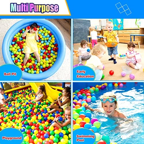 Vanland Ball Pit Balls for Baby and Toddler Phthalate Free BPA Free Crush Proof Plastic - Multicolored Pit Balls in Reusable Play Toys for Kids with Storage Bag
