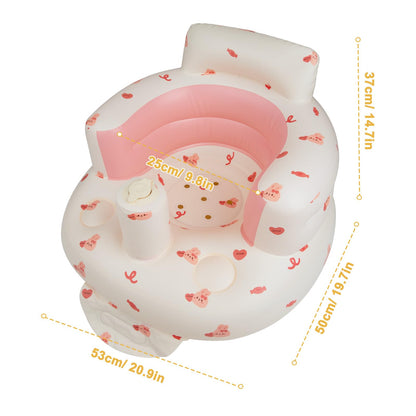 EKEPE Inflatable Baby Chair with Built in Air Pump, Sit me Up Floor Seat for Baby 3 Months & Up, Blow Up Baby Seats for for Infants for Sitting Up - Bunny