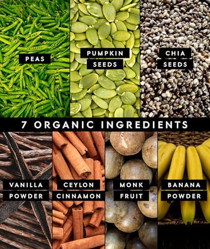 Truvani Vegan Pea Protein Powder | Banana Cinnamon | 20g Organic Plant Based Protein | 1 Serving | Keto | Gluten & Dairy Free | Low Carb | No Added Sugar