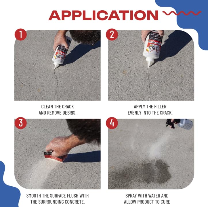Magic Crack Filler 2.5LB Concrete Slab Gray, for Filling in Concrete Cracks on Driveways, Walkways and Patios. Installs Easily Dry Granular No Mess and DIY (Gray, 1)