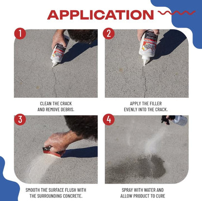 Magic Crack Filler 2.5LB Concrete Slab Gray, for Filling in Concrete Cracks on Driveways, Walkways and Patios. Installs Easily Dry Granular No Mess and DIY (Gray, 1)