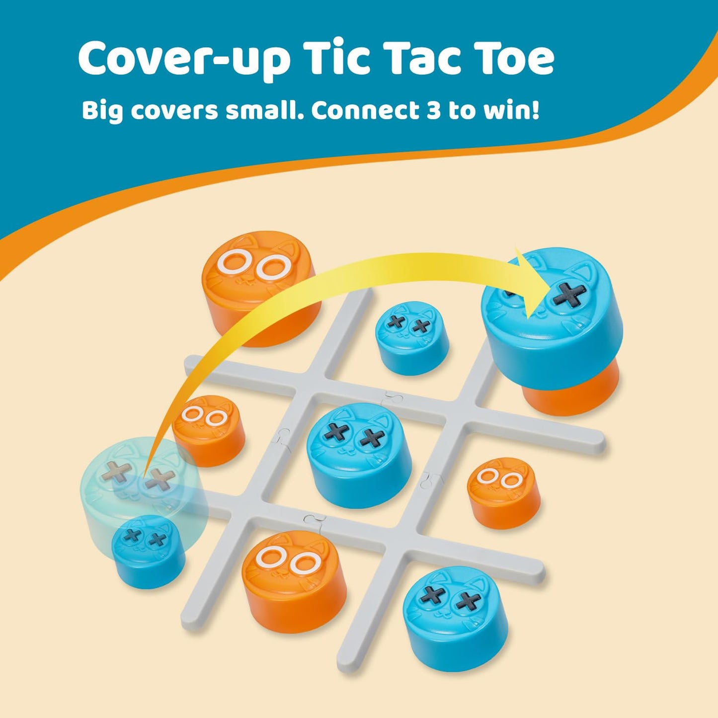 Handheld Electronic Tic Tac Toe Bolt Game, 4-in-1 Puzzle Game Console Brain and Memory Games - Ideal Birthday for Kids and Adults, Yellow