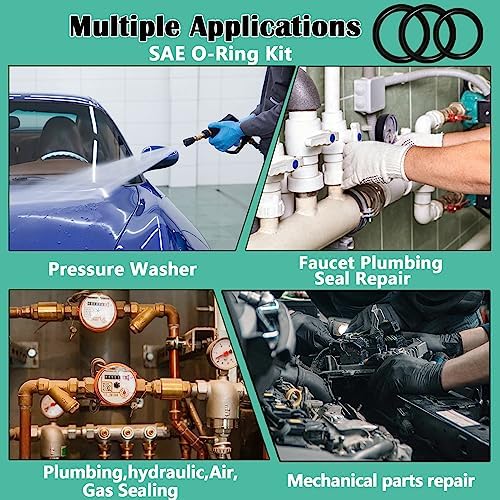 28 Size 560 Pcs Faucet Rubber Washers Kit and SAE O Ring Assortment Set for Assorted Plumbing Faucet Sealing Repair