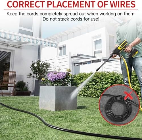 16/3 100 Ft Outdoor Extension Cord Waterproof, Weatherproof & Flame Retardant Heavy Duty Black 3 Prong Power Cord Outside for Lawn & Garden, 10A 1250W 125V 16AWG SJTW, ETL Listed