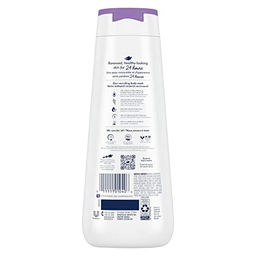 Dove Body Wash 4 Count Relaxing Lavender Oil & Chamomile for Renewed, Healthy-Looking Skin Gentle Skin Cleanser with 24hr Renewing MicroMoisture 20 oz