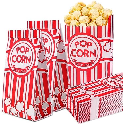VOISEN Paper Popcorn Bags,600 Pack 1oz Popcorn Bags Individual Servings, Popcorn Bag Bulk for Popcorn Machine,Movie Nights Pop Corn Bags