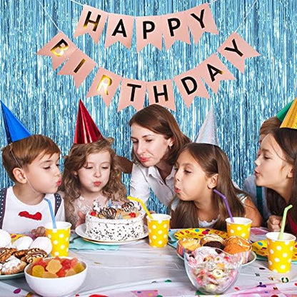 10 Pack Blue Backdrop Curtain Tinsel Streamers Ocean Themed Decor Birthday Party Decorations Foil Fringe Backdrop Graduation Baby Shower Bachelorette Winter Party Decorations Supplies