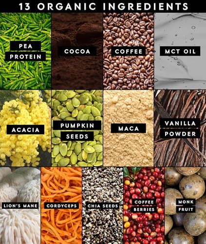 Truvani Protein + Energy Drink Mix with 87mg Caffeine | Vanilla Latte | 12g Organic Plant Based Protein | 20 Servings | USDA Organic Coffee Powder & Adaptogens | Gluten & Dairy Free | Vegan | Non-GMO