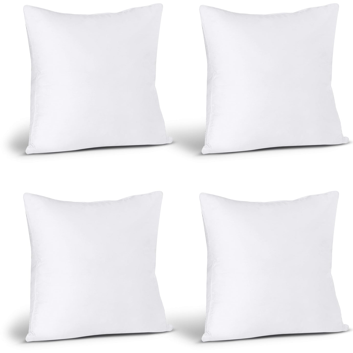 Utopia Bedding Throw Pillows (Set of 4, White), 22 x 22 Inches Pillows for Sofa, Bed and Couch Decorative Stuffer Pillow