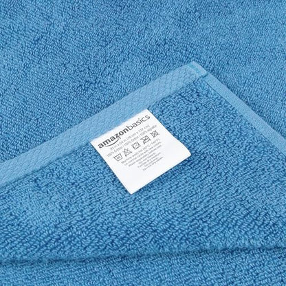 Amazon Basics 2 Piece Quick-Dry Oversize Bath Towel, 100% Cotton, Lake Blue, 54" x 30"