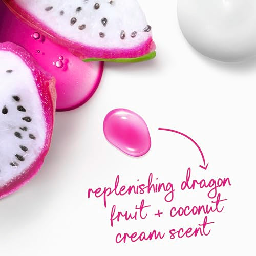 Dove Body Wash 4 Count for 24hr Lotion-Soft Skin Replenish Dragon Fruit and Coconut Cream Moisturizing Skin Cleanser with No Sulfates No Parabens