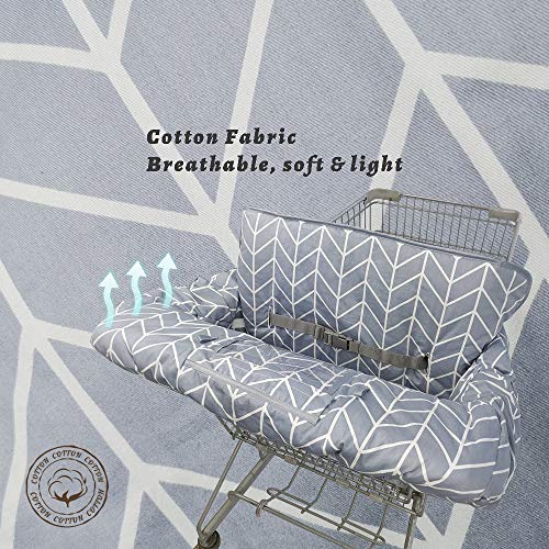 Shopping Cart Cover for Baby ICOPUCA Cotton High Chair Cover, Reversible, Machine Washable for Infant, Toddler, Boy or Girl (Grey Arrow Print)