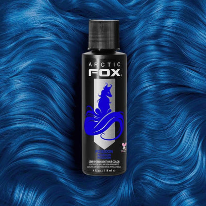 Arctic Fox Semi-Permanent Hair Dye, Vegan & Cruelty-Free, Vibrant Blue Color, Ammonia-Free, Peroxide-Free, Conditioning Formula, Poseidon, 4 Fl Oz (Pack of 2)