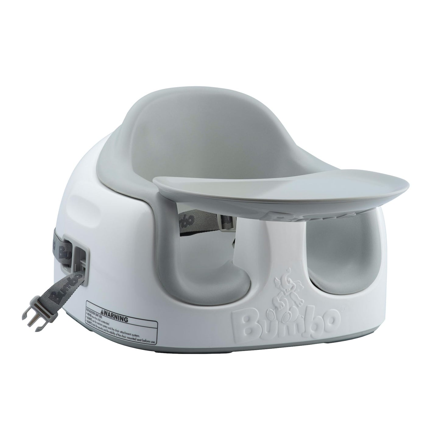Bumbo 3-in-1 Multi-Seat for 6 to 36 Months, Travel Baby Feeding & Play Floor Seat, All-in-One Portable Booster with Tray & Toddler High Chair, Cool Grey