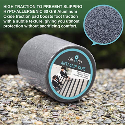 Anti Slip Traction Tape, 6 Inch x 30 Foot - Best Grip, Friction, Abrasive Adhesive for Stairs, Tread Step, Indoor, Outdoor (6" X 30')