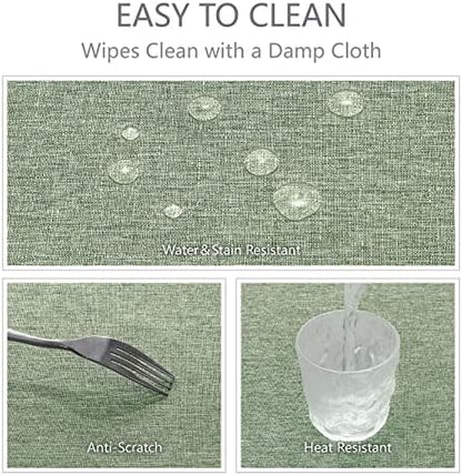 Rectangle Tablecloth Linen Textured Waterproof & Stain Resistant Table Cloth Wrinkle Free Decorative Fabric Farmhouse Table Cover for Dining/Party/Buffet/Wedding, 60 x 84 Inch, Sage Green