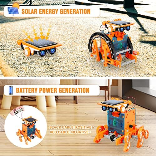 STEM 13-in-1 Education Solar Robot Toys for Age 8-12, DIY Building Science Experiment Robots Kit Birthday Gifts for 8 9 10 11 12 Years Old Boys Girls Kids Teens, Solar Powered by The Sun