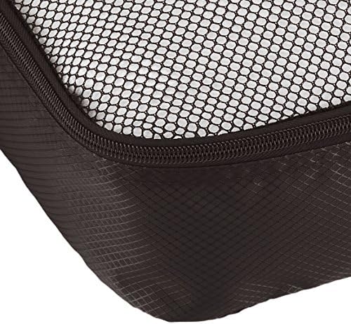 Amazon Basics 4 Piece Packing Travel Organizer Zipper Cubes Set, Medium (2) and Large (2), Black